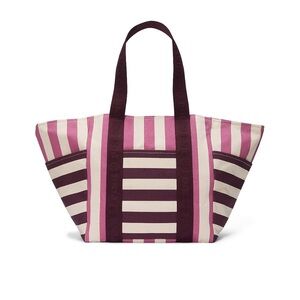 Victoria’s Secret Pink Striped Canvas Tote Bag